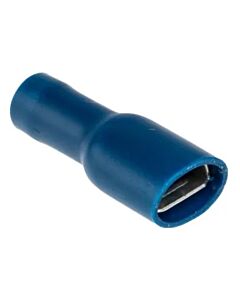 Female snap-on 6,3mm total shrouded pressing type, blue 1-2,6 mm²