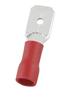 Male snap-on 6,3mm pressing type, red 0,25-1,6 mm²