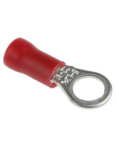 Ring terminal M5 pressing type, red 0,25-1,6 mm²