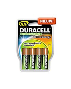 Duracell Rechargeable (Active Charge) NiMh AA/HR6 1,2V 2500 mAh, blister 4pcs