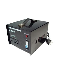 Transformer 1000VA in box, Input 110/200/220/240V - output 110/220V with cable/plug European