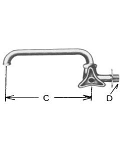 FAUCET WALL RIGHT HANDLE WITH, OVERHEAD SWIVEL SPOUT 20(3/4)
