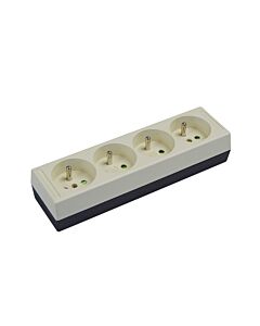 Belgian Receptacle 2-pole/Pin Earth for 4-plugs, Table-type