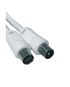 Coaxial connection cable 5.0 mtr white male/female