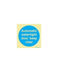 MANDATORY SIGN AUTOMATIC W/T, DOOR KEPT CLEAR 150X150MM