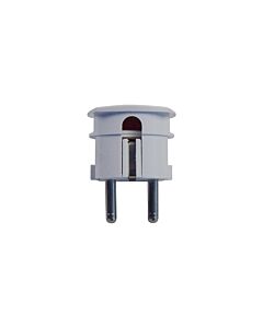 Plug 2-pole/Earth male, with side inlet, white