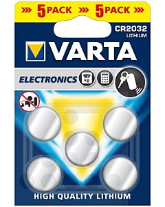 Varta Button cell Lithium CR2032 3V Ø20x3,2mm, on 5 pcs blister