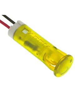 LED Panel indicating light fitting Ø 8mm, 110V AC yellow