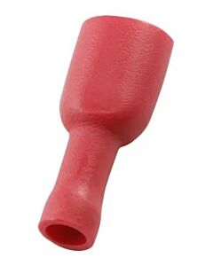 Female snap-on 6,3mm total shrouded pressing type, red 0,25-1,6 mm²