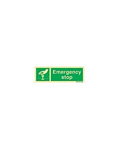 SAFETY SIGN EMERGENCY STOP, 100X300MM