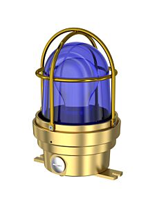 TEF 2438n Luminaire: Blue Globe, For Low Energy Light Source E27, 230VAC, IP56, Brass/Polyc