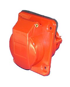 CEE Flush receptacle 380V 16A 4P+earth 6H, IP44 10° 85x75mm