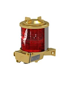 TEF 2870 Navigation light: Allround 181 deg. Red, P28S, 24V, Brass/Glass
