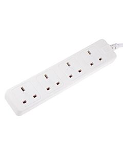 British Multiway Receptacle 4-ways 13A 3 flat pins, with cable 5mtr + plug