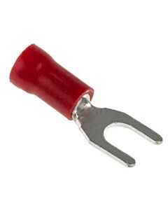 Fork terminal M5 pressing type, red 0,25-1,6 mm²