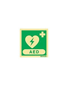 SAFETY SIGN LSA AED 150X150MM