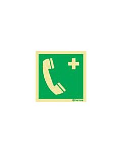 SAFETY SIGN W/O TEXT EMERGENCY, TELEPHONE 150X150MM