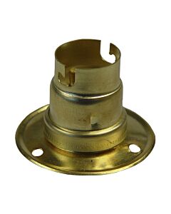 Lampholder B22, brass with backplate