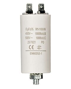 Capacitor 8 uF 450V with bolt/faston