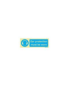 SIGN WHITE VINYL SELF ADHESIVE, 5723 200X150MM EAR PROTEC MUST
