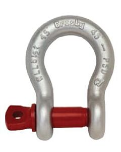 SHACKLE BOW TYPE FORGED CROSBY, SCREW PIN G-209 GALV 5/8"