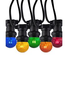 Party Light string 220-240V E27 10 lamp (ball) 15W  Yellow/Red/Orange/Blue/Green String 5,75mtr with 45cm space
