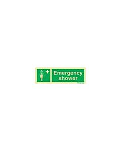 SAFETY SIGN EMERGENCY SHOWER, 100X300MM
