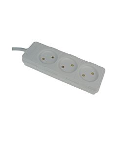 Table Receptacle 3-way with cable 1,5mtr + plug