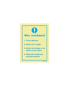MANDATORY SIGN MAN OVERBOARD, 200X150MM