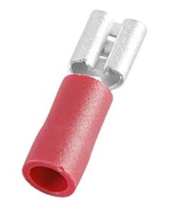 Female snap-on 4,8mm pressing type, red 0,25-1,6 mm²