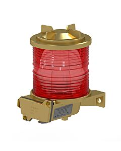 TEF 2870 Navigation light: Allround 360 deg. Red, P28S, 24V, Brass/Glass