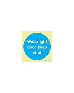 MANDATORY SIGN WATERTIGHT, DOOR KEPT SHUT 150X150MM