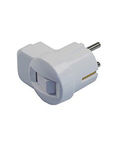 Plug 2-pole/Earth male, with switch, white
