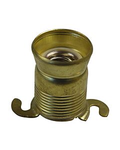 Lampholder E14, brass with 2 mounting lugs