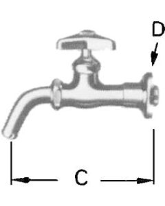 FAUCET WALL W/ADJUSTABLE, FLANGE 13(1/2)