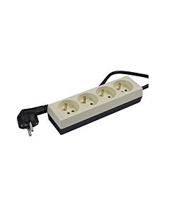 Belgian Receptacle 2-pole/Pin Earth for 4-plugs, Table-type with cable/plug