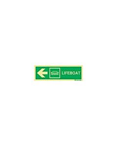 DIRECTION SIGN ARROW HORIZ(L)/, LIFEBOAT 100X300MM