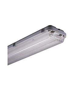 Fluo fixture 24V DC 2x18W IP65 with shade polycarbonate