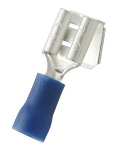 Female snap-on 6,3mm double pressing type, blue 1-2,6 mm²