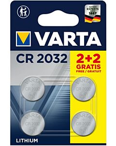 Varta Button cell Lithium CR2032 3V Ø20x3,2mm, on 2+2 pcs blister