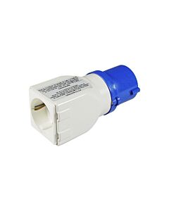 Adaptor-plug with CEE Plug 220V 16A 2p+earth 6H to Schuko receptacle r/a
