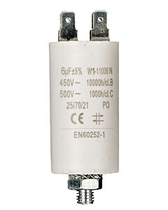 Capacitor 6 uF 450V with bolt/faston