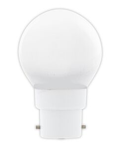 LED Ball-lamp 240V 1W 12lm B22 Warm White 2700K