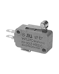 Microswitch with single pole c/o contact with short integral lever and roller