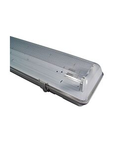 Fluo fixture 220V 50Hz 2x36W watertight IP65 with shade polycarbonate