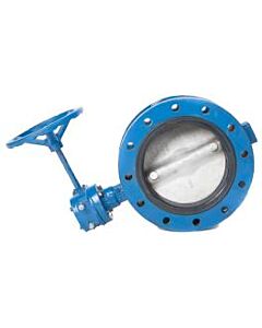 BUTTERFLY VALVE DOUBLE FLANGED, W/GEAR N.CAST IRON 10KG 100MM