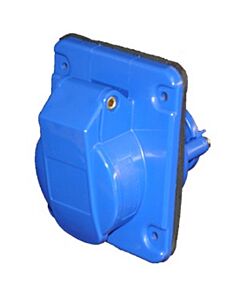 CEE Flush receptacle 220V 16A 2P+earth 6H, IP44 10° 85x75mm