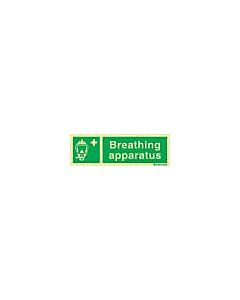 SAFETY SIGN 100X300MM, BREATHING APPARATUS