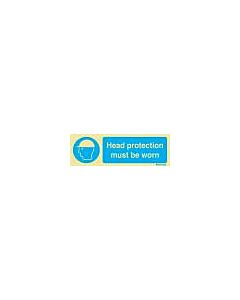 SIGN WHITE VINYL SELF ADHESIVE, 5710 200X150MM HEAD PROTECTION