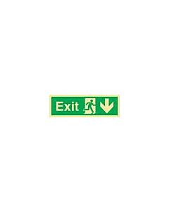 DIRECTION SIGN EXIT(R)/ARROW, DOWN 150X400MM